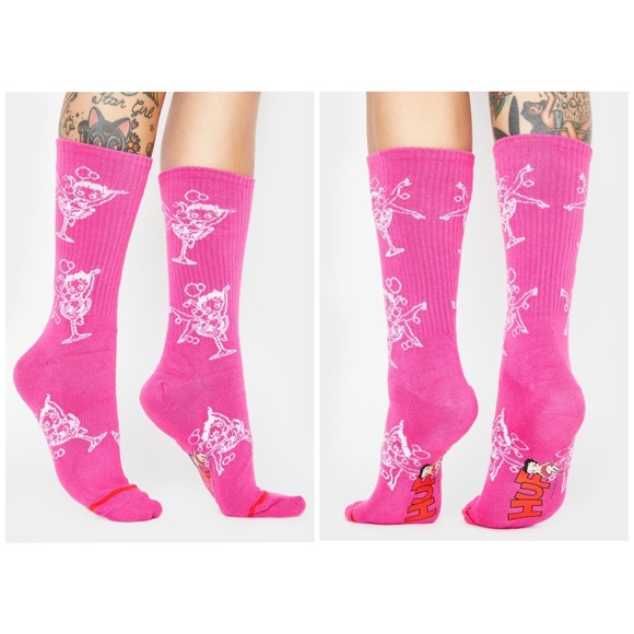 HUF Accessories - Huf x Betty Boop Neon Martini Ribbed Crew Socks